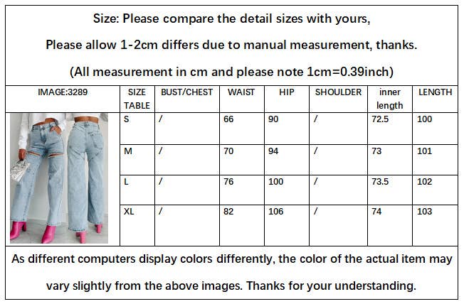 Wide Leg Rhinestone Cutout High Waist Denim Pant