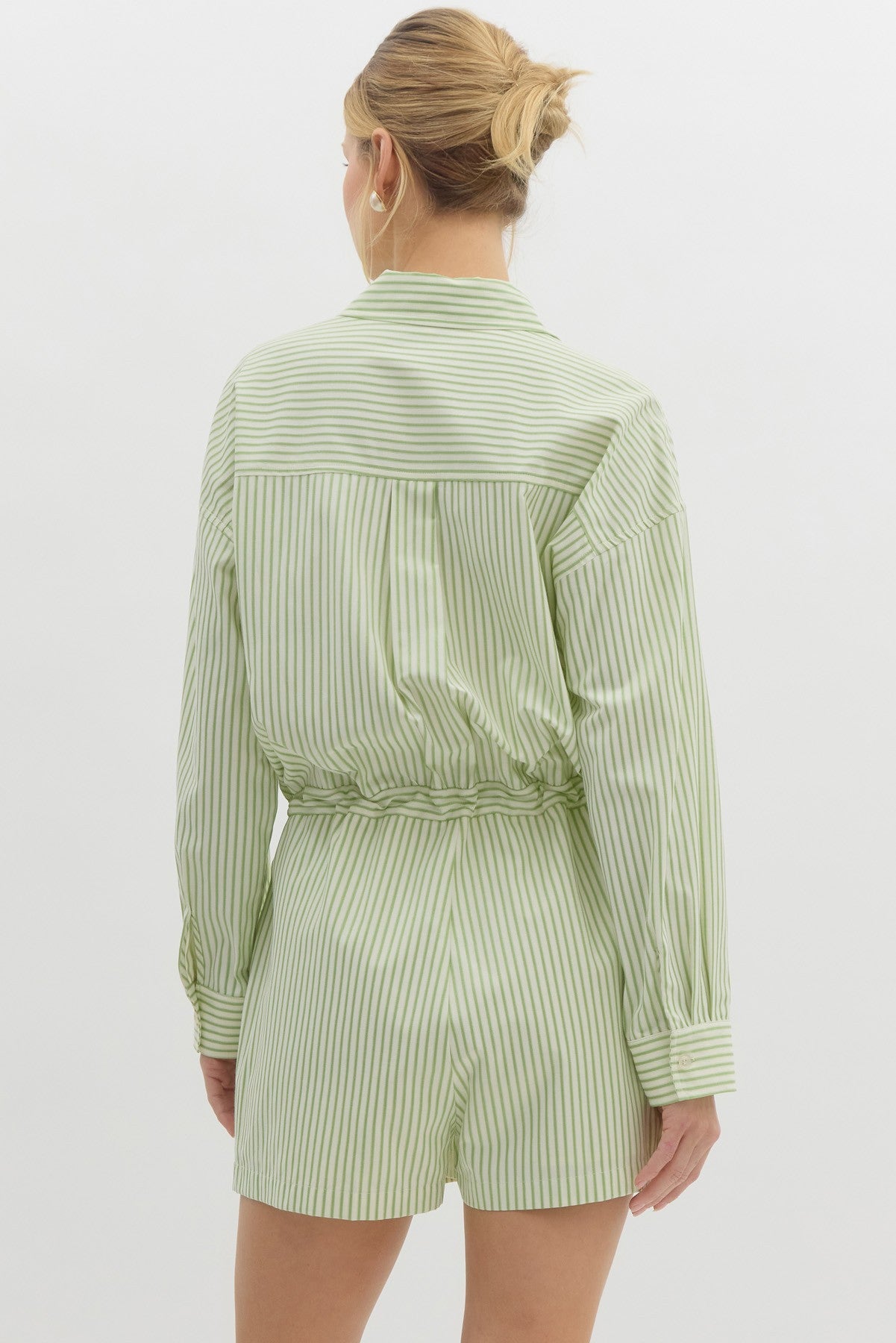 Apple Green Button Down Romper