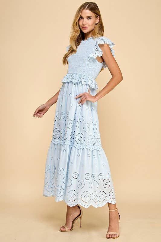 Eyelet Lace Scalloped Dress