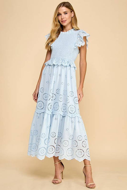 Eyelet Lace Scalloped Dress