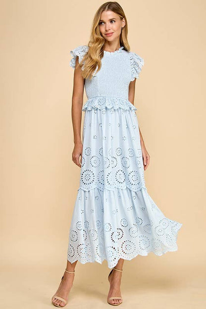 Eyelet Lace Scalloped Dress