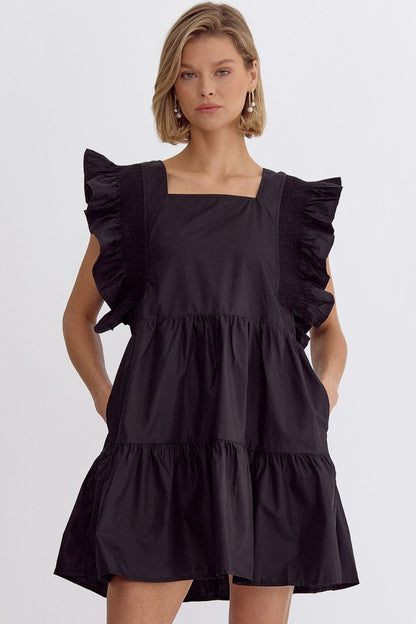 Ruffle Sleeve Mini Dress