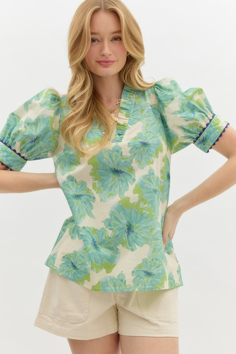 Puff Sleeve Floral Blouse