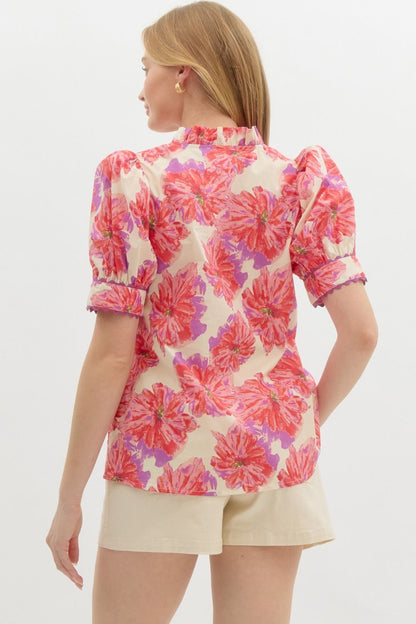 Puff Sleeve Floral Blouse